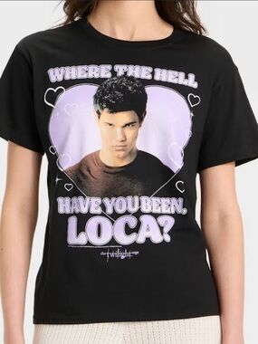 Twilight team Jacob Graphic Tee with Lavender Design